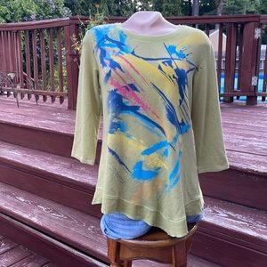 Jess & Jane Super Soft Asymmetrical Top /Abstract Top / Size Small